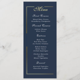 Dark Navy Blue Gold Frame White Script Menu Choice プログラム