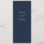 Dark Navy Blue Gold Frame White Script Menu Choice プログラム (裏面)