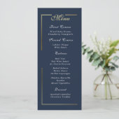 Dark Navy Blue Gold Frame White Script Menu Choice プログラム (スタンド正面)
