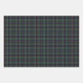 Dark Navy Blue Red Green Plaid Pattern Holiday ラッピングペーパーシート (正面3)