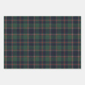 Dark Navy Blue Red Green Plaid Pattern Holiday ラッピングペーパーシート (正面)