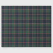 Dark Navy Blue Red Green Plaid Pattern Holiday ラッピングペーパー (フラット)