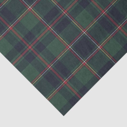 Dark Navy Blue Red Green Plaid Pattern Holiday 薄葉紙 (詳細)