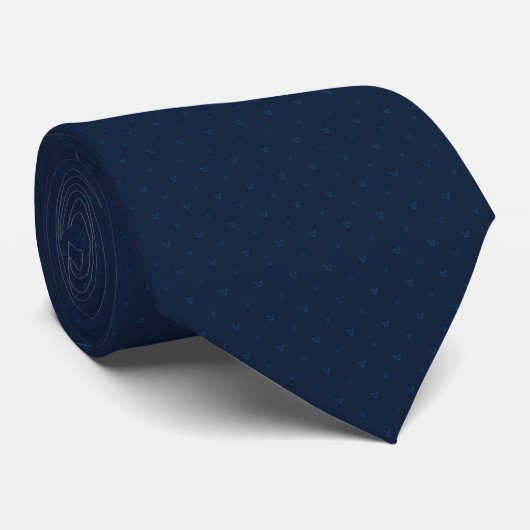 Dark Navy Blue Subtle Geometric Necktie ネクタイ (ロール)