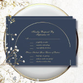 Dark Navy Gold Arch Frame Menu Selection RSVP 