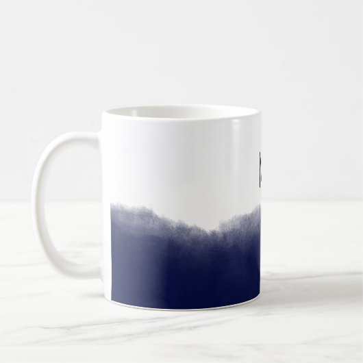 Dark Navy Watercolor コーヒーマグカップ (左)