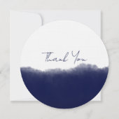 Dark Navy Watercolor サンキューカード (正面)