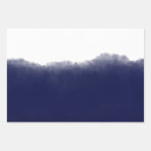 Dark Navy Watercolor ラッピングペーパーシート (正面)