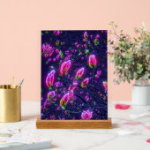 Dark Neon Magnolia Acrylic Sign – Botanical Glowin アクリルサイン (ウェディング)