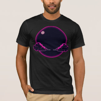 Dark Night Aesthetic Pink Clouds Moon Design Tシャツ