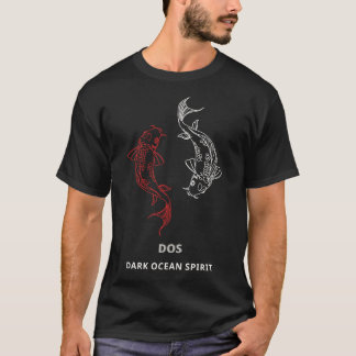 Dark Ocean S T-Shirt – Majestic White and Red Whal Tシャツ