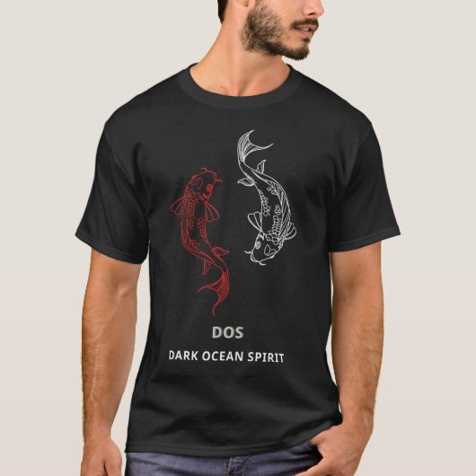 Dark Ocean S T-Shirt – Majestic White and Red Whal Tシャツ (正面)
