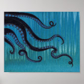 Dark Octopus Tentacles Acrylic Painting Poster ポスター (正面)