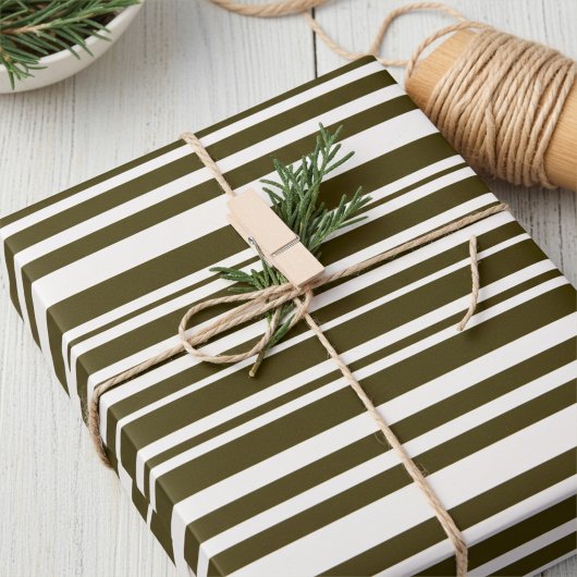 Dark Olive Green All-Occasion Gift Wrapping Paper ラッピングペーパーシート
