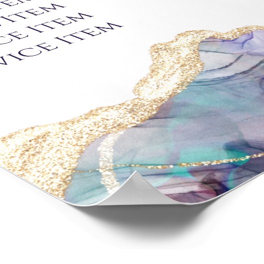 Dark Opal Design Price List Poster ポスター (角)