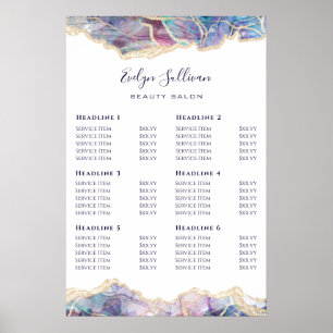 Dark Opal Design Price List Poster ポスター