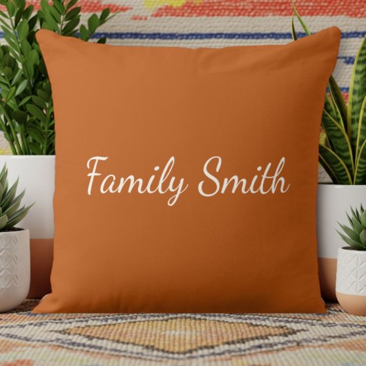 Dark Orange Decorative Pillow - Simple  クッション