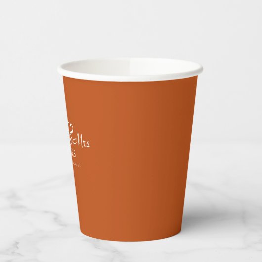 Dark Orange Shabby Chic Mr & Mr Wedding Paper cup 紙コップ (左)