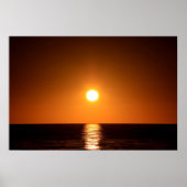 Dark Orange Sunset with Ocean Reflection ポスター (正面)