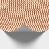 Dark Orange & White Wonky Stripes ラッピングペーパー (角)