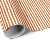 Dark Orange & White Wonky Stripes ラッピングペーパー (ロールコーナー)