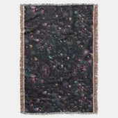 Dark Orchid Maximalist Gothic Floral Throw Blanket スローブランケット (正面縦)