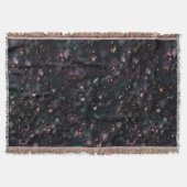 Dark Orchid Maximalist Gothic Floral Throw Blanket スローブランケット (正面)