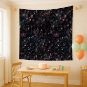 Dark Orchid Maximalist Gothic Floral Wall Tapestry タペストリー