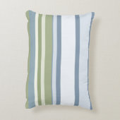 Dark Pastel Blue and Spring Rain Stripes アクセントクッション (裏面(縦))