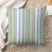 Dark Pastel Blue and Spring Rain Stripes クッション (ブランケット)