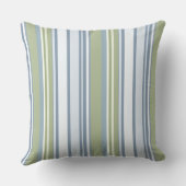 Dark Pastel Blue and Spring Rain Stripes クッション (裏面)