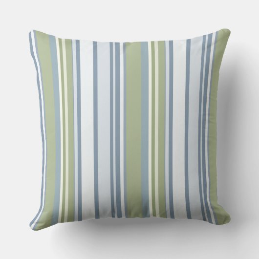 Dark Pastel Blue and Spring Rain Stripes クッション (裏面)