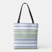 Dark Pastel Blue and Spring Rain Stripes トートバッグ (裏面)