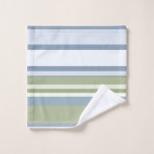 Dark Pastel Blue and Spring Rain Stripes バスタオルセット (ウォッシュタオル)