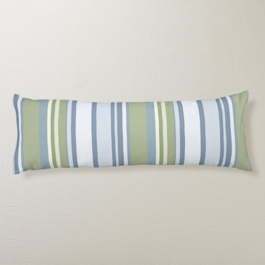 Dark Pastel Blue and Spring Rain Stripes ボディピロー (裏面)