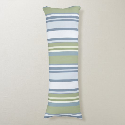 Dark Pastel Blue and Spring Rain Stripes ボディピロー (正面縦)