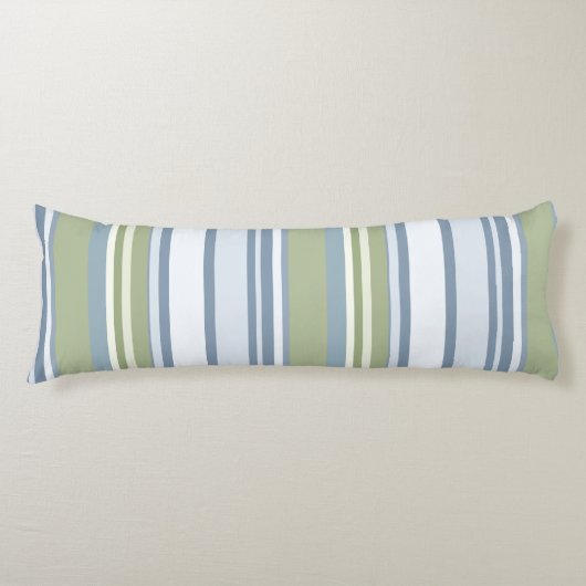 Dark Pastel Blue and Spring Rain Stripes ボディピロー (正面)