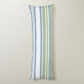 Dark Pastel Blue and Spring Rain Stripes ボディピロー (裏面 (縦))
