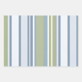 Dark Pastel Blue and Spring Rain Stripes ラッピングペーパーシート (正面)