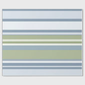 Dark Pastel Blue and Spring Rain Stripes ラッピングペーパー (フラット)