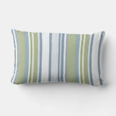 Dark Pastel Blue and Spring Rain Stripes ランバークッション (裏面)