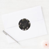 Dark Peony Baby Shower Thank You Sticker ラウンドシール (封筒)