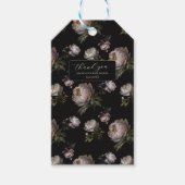 Dark Peony Floral Baby Shower Thank You Sticker ギフトタグ (正面)