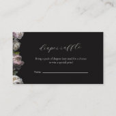 Dark Peony Flowers Baby Shower Diaper Raffle エンクロージャーカード (正面)