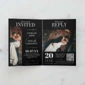 Dark Photo Magazine QR Code All In One 結婚's 招待状 (内部)