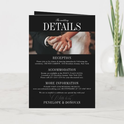 Dark Photo Magazine QR Code All In One 結婚's 招待状 (裏面)