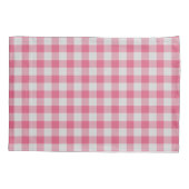Dark Pink Checkered gingham Plaid 枕カバー (裏面)