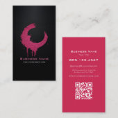 Dark Pink Glitter Swirl Design – Custom Editable 名刺 (正面/裏面)