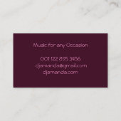 Dark Pink Headphones DJ 名刺 (裏面)