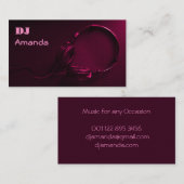 Dark Pink Headphones DJ 名刺 (正面/裏面)